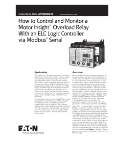 How to Control and Monitor a Motor Insight Overload Relay With an
