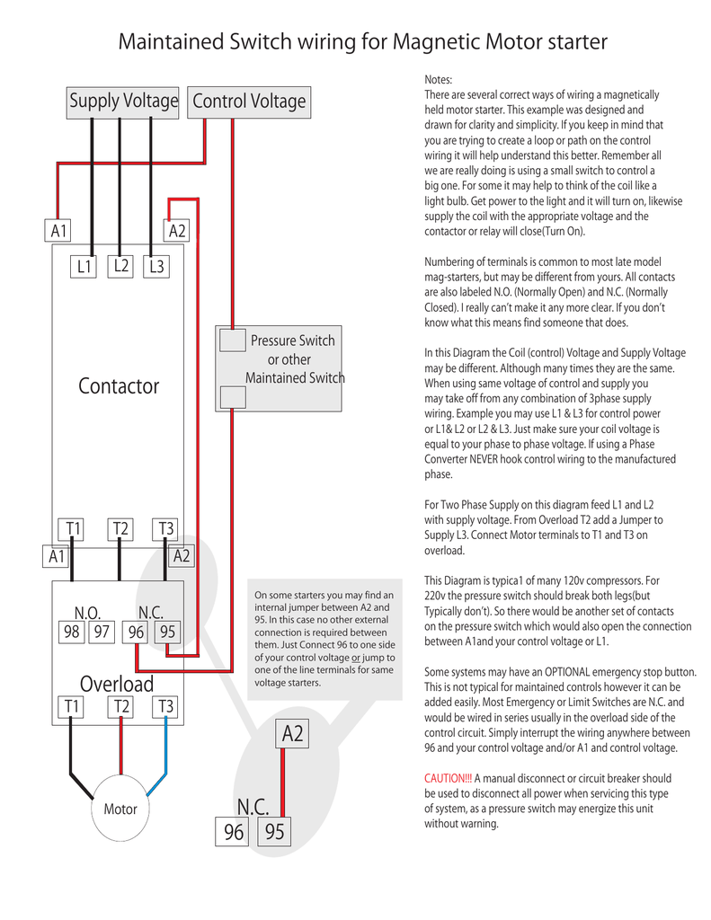 contactor and overload wiring diagram - Wiring Diagram