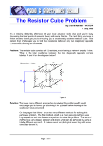 The Resistor Cube Problem