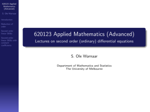 Lectures on second order - School of Mathematics and Statistics