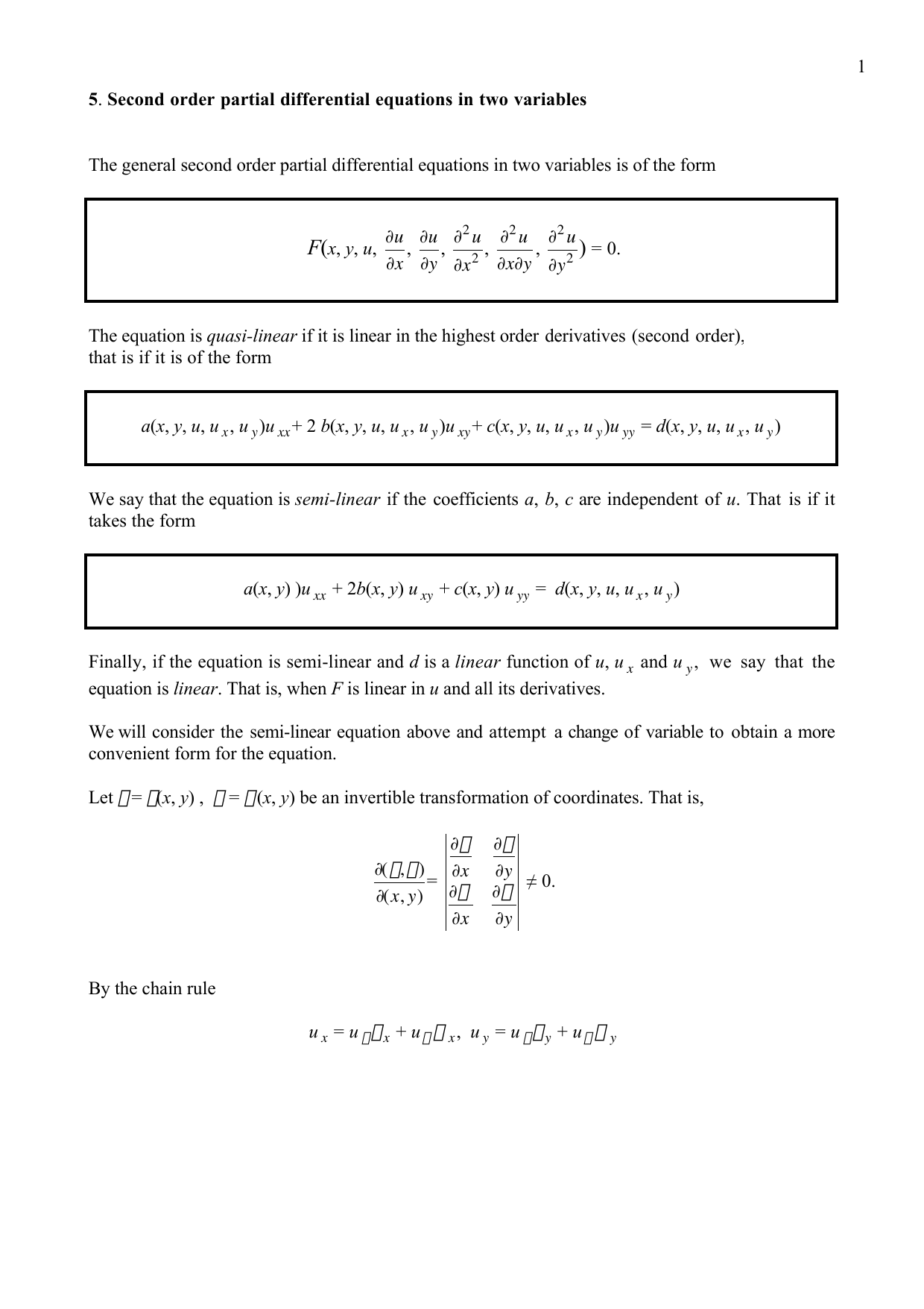 1 5 Second Order Partial Differential Equations In Two Variables The