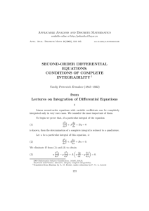 SECOND-ORDER DIFFERENTIAL EQUATIONS