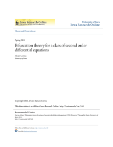 Bifurcation theory for a class of second order differential equations
