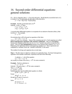 16. Second-order differential equations: general solutions