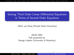Solving Third Order Linear Differential Equations in Terms of