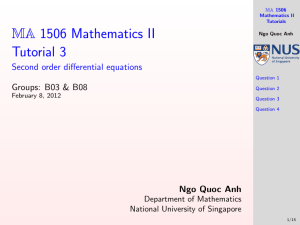 MA 1506 Mathematics II Tutorial 3