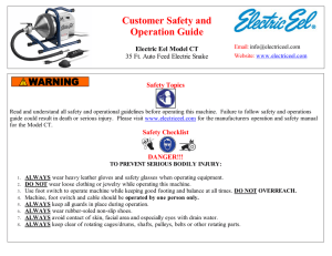 Safety and Operation Guide - Electric Eel Manufacturing