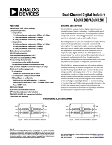 ADuM1200/ADuM1201 Dual-Channel Digital Isolators Data