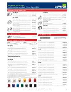 NETWORK SOLUTIONS North American Line Card