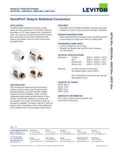 QuickPort® Snap-In Bulkhead Connectors