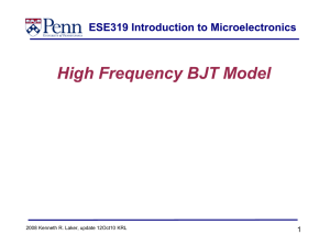 High Frequency BJT Model