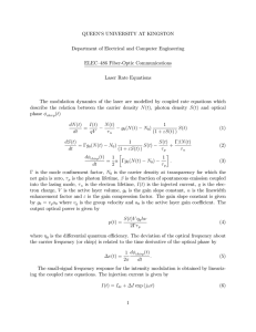Laser Rate Equations - Department of Electrical and Computer