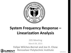 System Frequency Response – Linearization Analysis