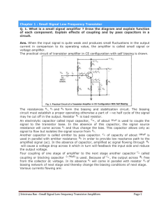 J Srinivasa Rao –Small Signal Low frequency Transistor Amplifiers