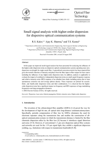 Small signal analysis with higher-order dispersion for dispersive