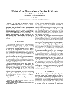 E cient AC and Noise Analysis of Two-Tone RF Circuits