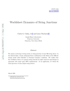 Worldsheet Dynamics of String Junctions