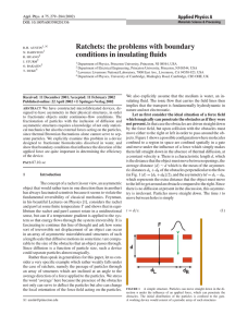 Ratchets: the problems with boundary conditions in insulating fluids