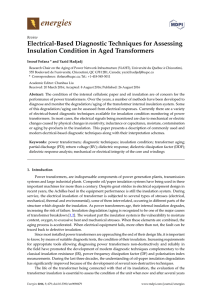 Electrical-Based Diagnostic Techniques for Assessing Insulation