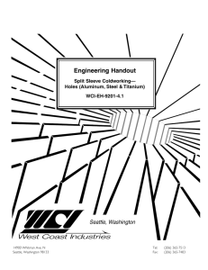 Engineering Handout WCI-EH-9201