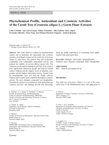 Phytochemical Profile, Antioxidant and Cytotoxic Activities of the