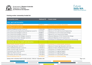 Existing worker traineeship funded list