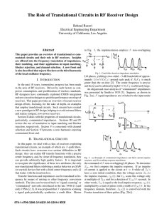"The Role of Translational Circuits in RF Receiver Design," Proc