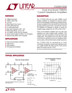 LT1229/LT1230 - Dual and Quad 100MHz