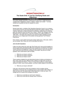 The Goals Grid: A Tool for Clarifying Goals and Objectives