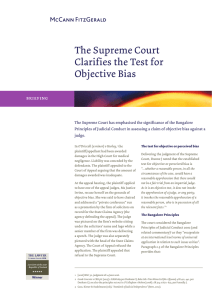 The Supreme Court Clarifies the Test for Objective Bias