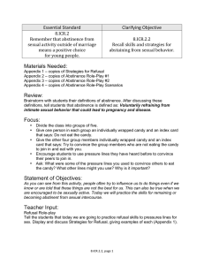 Materials Needed: Review: Focus: Statement of Objectives: Teacher