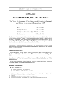 The Water Environment (Water Framework