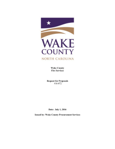 Wake County Fire Services Request for Proposals #16