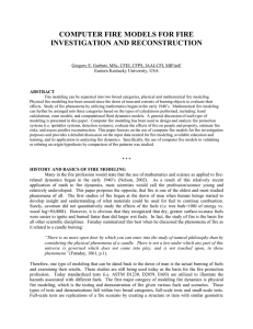 computer fire models for fire investigation and reconstruction