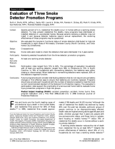 Evaluation of Three Smoke Detector Promotion Programs