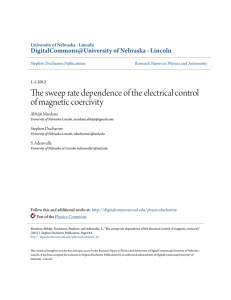 The sweep rate dependence of the electrical control of magnetic