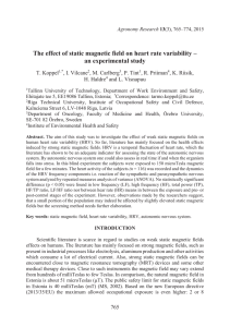 The effect of static magnetic field on heart rate variability – an