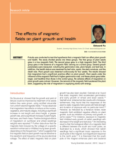 The effects of magnetic fields on plant growth and health