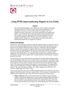 Using PPMS Superconducting Magnets at Low Fields
