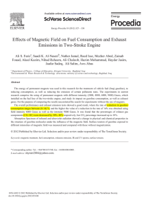 Effects of Magnetic Field on Fuel Consumption and Exhaust