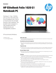 Datasheet | HP EliteBook Folio 1020 G1