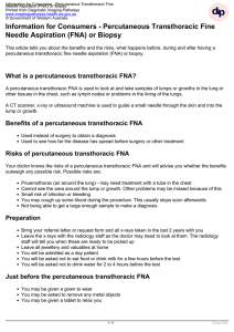 Percutaneous Transthoracic Fine Needle Aspiration (FNA) or Biopsy