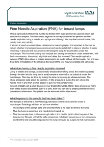 Fine Needle Aspiration (FNA) for breast lumps