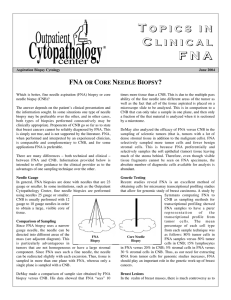 FNA vs Core Biopsy - Outpatient Cytopathology Center