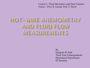 Hot-wire anemometry and fluid flow measurements