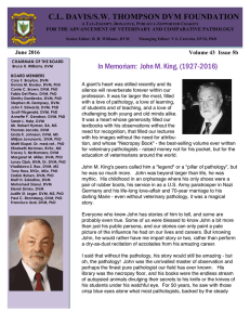 John King commemoration - Charles Louis Davis DVM Foundation