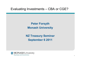 Guest Lecture: Prof Peter Forsyth - Evaluating Investments: CBA or