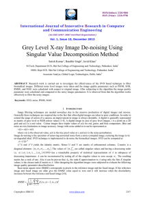 Grey Level X-ray Image De-noising Using Singular Value