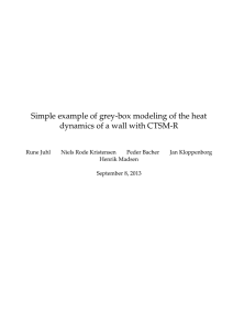 Simple example of grey-box modeling of the heat dynamics of a wall