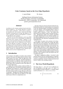 color constancy based on the grey-edge hypothesis